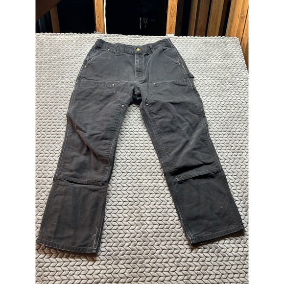 Carhartt Other - Carhartt B01 BLK Duck Double Front Work Pants Mens 36x30 Black USA Made
